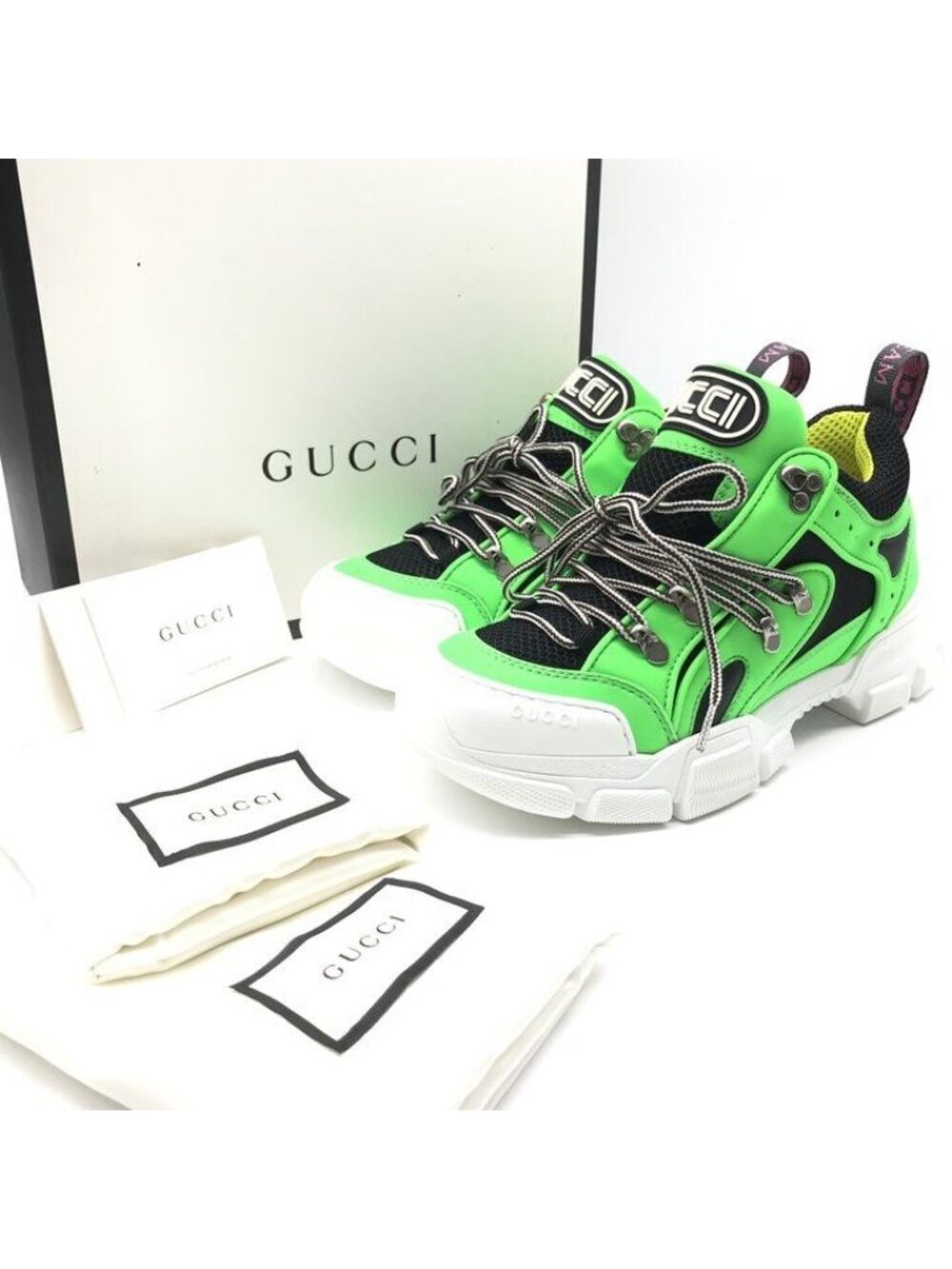 Gucci Flashtrek Fabric Sneakers Green Neon
